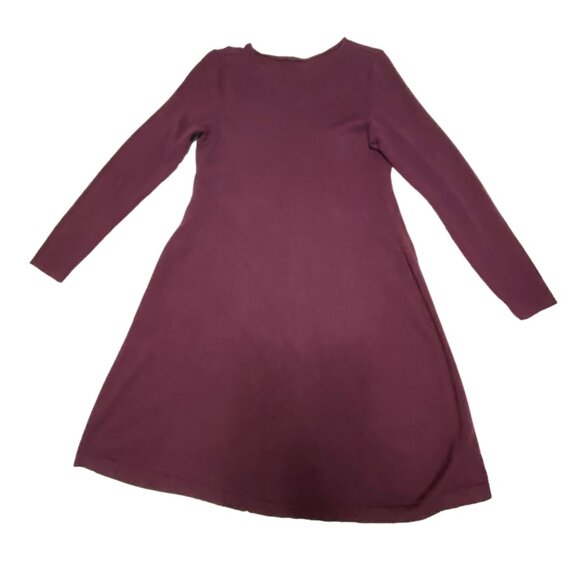 BCX Burgundy Stretch Knit Scoop Neck Fit & Flare Dress M Quiet Luxury–Inspired - Picture 4 of 12